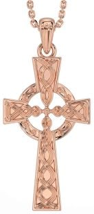 Rose Gold Silver Celtic Cross Necklace