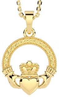 Gold Silver Celtic Claddagh Necklace