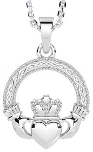Silver Celtic Claddagh Necklace