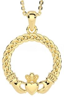 Gold Silver Celtic Claddagh Necklace