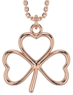 Rose Gold Silver Shamrock Necklace