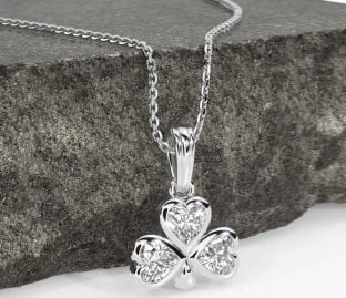 Diamond White Gold Shamrock Necklace