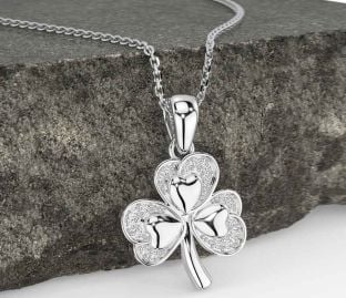 Diamond White Gold Shamrock Necklace
