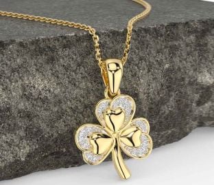 Diamond Gold Shamrock Necklace