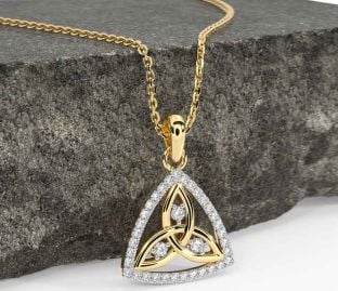 Diamond Gold Celtic Trinity Knot Necklace
