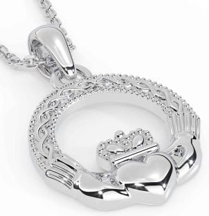 Silver Celtic Claddagh Necklace