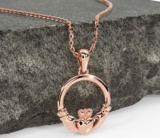 Rose Gold Claddagh Necklace