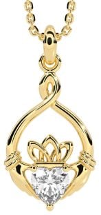 Diamond Gold Claddagh Necklace