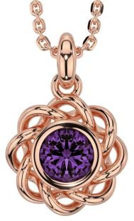 Alexandrite Rose Gold Silver Celtic Necklace