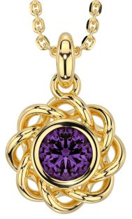 Alexandrite Gold Silver Celtic Necklace