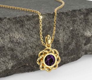 Alexandrite Gold Silver Celtic Necklace