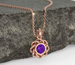 Amethyst Rose Gold Celtic Necklace