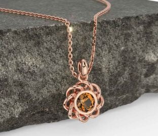 Citrine Rose Gold Celtic Necklace