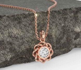 Diamond Rose Gold Celtic Necklace