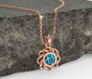 Topaz Rose Gold Celtic Necklace