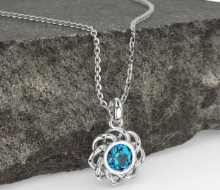 Topaz Silver Celtic Necklace