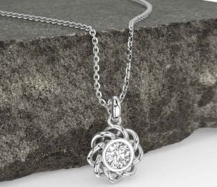 Diamond White Gold Celtic Necklace