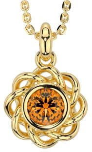 Citrine Gold Celtic Necklace