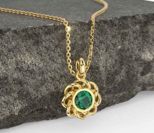 Emerald Gold Celtic Necklace