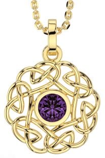 Alexandrite Gold Silver Celtic Necklace