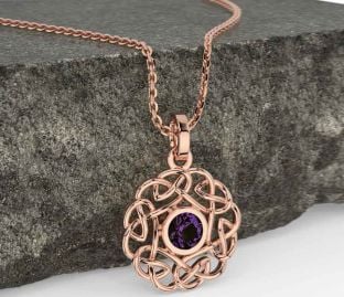 Alexandrite Rose Gold Celtic Necklace