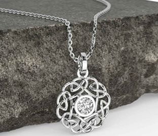 Diamond Silver Celtic Necklace