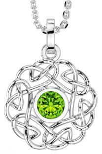 Celtic argint peridot Colier