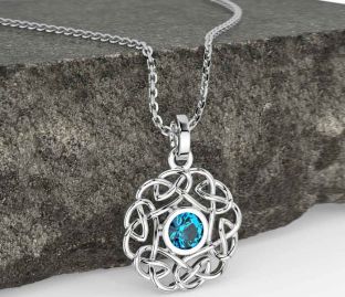 Topaz Silver Celtic Necklace