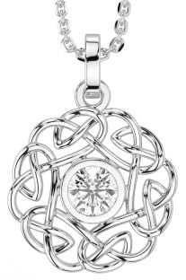 Diamond White Gold Celtic Necklace