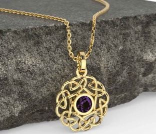 Alexandrite Gold Celtic Necklace