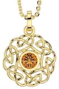 Citrine Gold Celtic Necklace