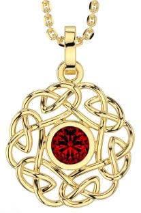 Garnet Gold Celtic Necklace