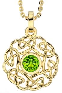 Peridot Gold Celtic Necklace