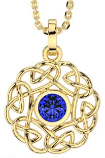 Sapphire Gold Celtic Necklace