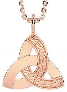 Rose Gold Silver Celtic Trinity Knot Necklace