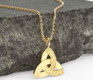 Gold Silver Celtic Trinity Knot Necklace