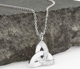 White Gold Celtic Trinity Knot Necklace