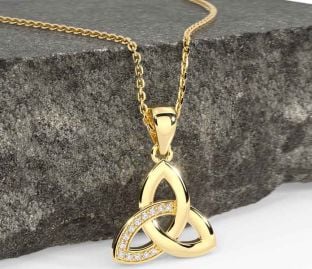 Diamond Gold Celtic Trinity Knot Necklace