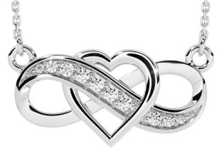 Diamond White Gold Infinity Celtic Heart Necklace