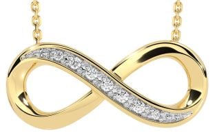 Diamond Gold Silver Infinity Necklace