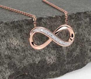 Diamond Rose Gold Infinity Necklace