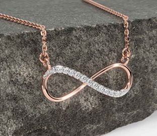 Diamond Rose Gold Infinity Necklace
