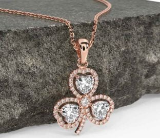 Diamant Rose Gold Kleeblatt Halskette