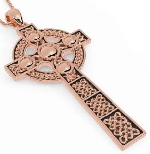 Rose Gold Silver Black Rhodium Celtic Cross Necklace