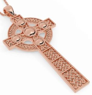 Rose Gold Silver Celtic Cross Necklace