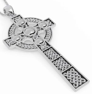 White Gold Black Rhodium Celtic Cross Necklace