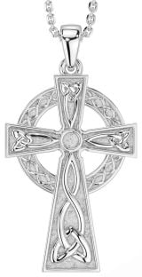 Silver Celtic Cross Trinity Knot Necklace