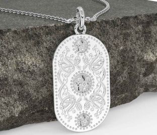 Silver Dog Tag Celtic Warrior Necklace