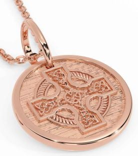 Rose Gold Silver Celtic Cross Necklace