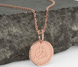 Rose Gold Silver Celtic Trinity Knot Necklace